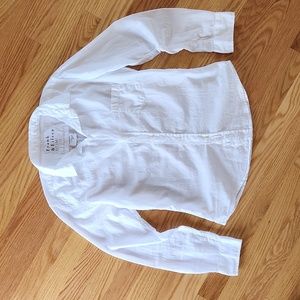 FRANK & EILEEN Barry Organic Cotton Voile, White Button Up, Small, NWOT